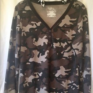 Women’s Camouflage Thermal Shirt, Juniors 12-14